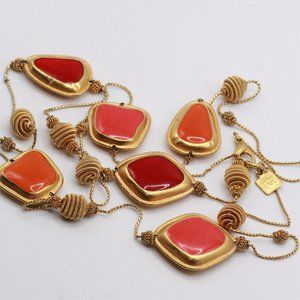 ANNE KLEIN COUTURE POURED GLASS MULTI COLOR NECKLACE